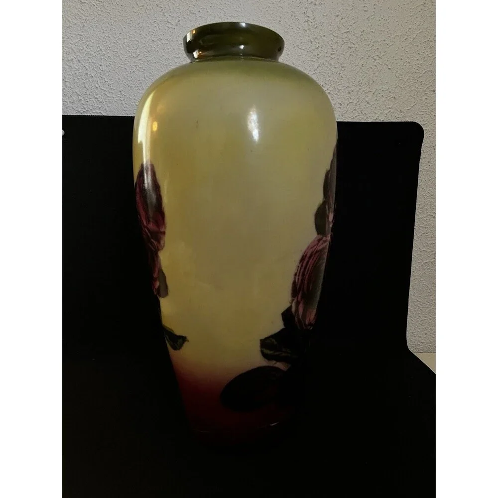 Vintage Fostoria Glass w/ Hand Painted Roses